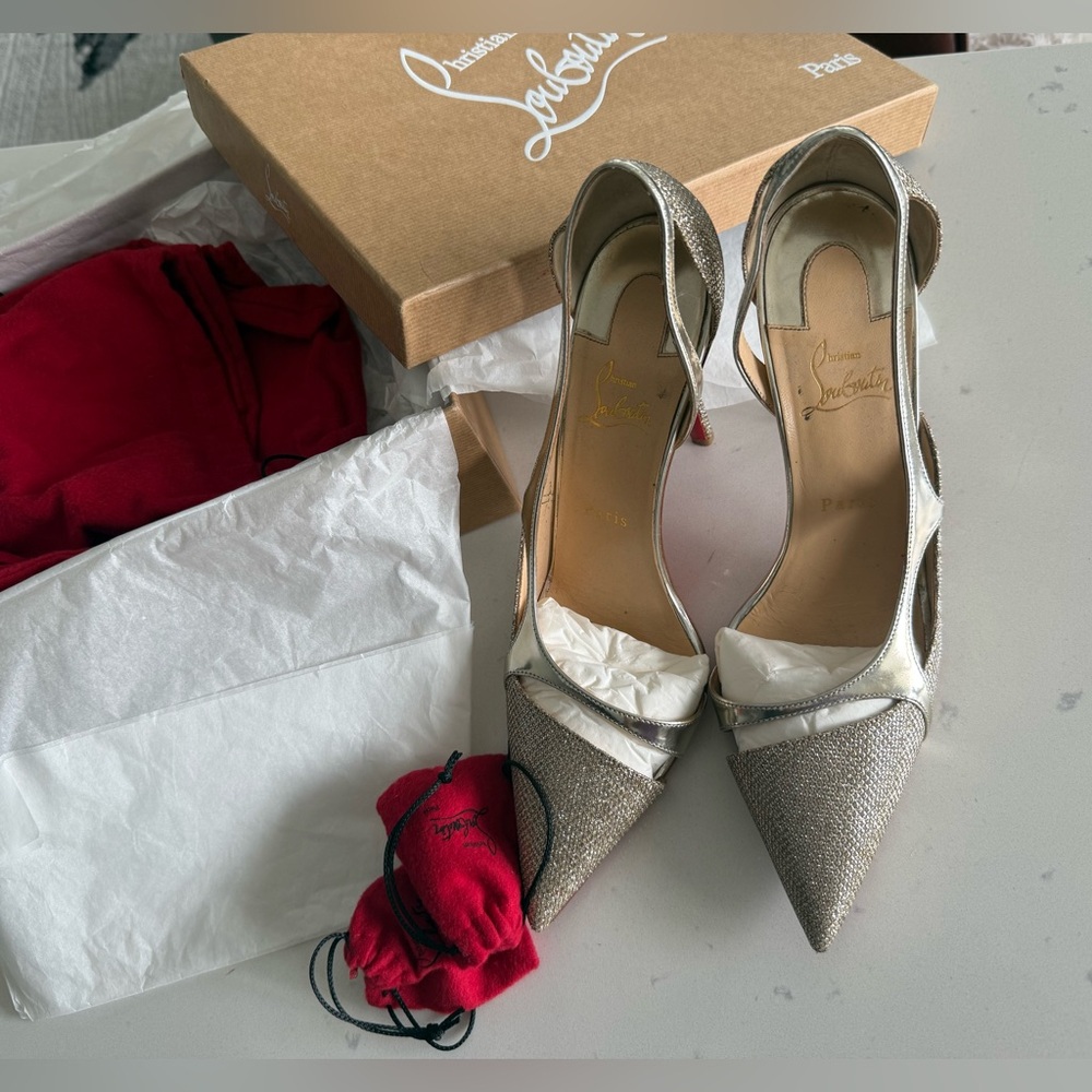 Christian Louboutin Edith 100/Glitter Luminor/Specchio size 41